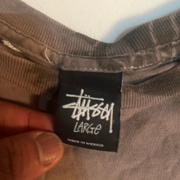 Stussy 8 ball Charcoal Tie-Dye Men's Shirt Sz. Large - Picture 2 of 3